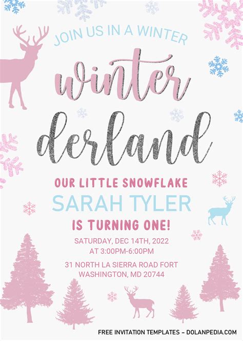 Winter Onederland Invitations Template